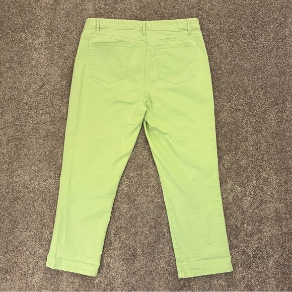 J. Jill Women's Cropped Pants Size 10 Green Authentic Fit Mid Rise Stretch EUC - Picture 4 of 13